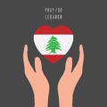 Pray for lebanon vector design with map , pray for beirut vector illustration. design for humanity, peace, donations, charity