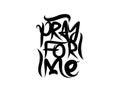 Pray For Me lettering text on white background in vector illustration