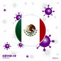 Pray For Mexico. COVID-19 Coronavirus Typography Flag. Stay home, Stay Healthy