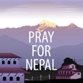 Pray for Nepal Vector Royalty Free Stock Photo
