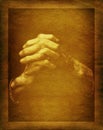 Pray old hands Royalty Free Stock Photo