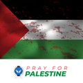 Pray for palestine flag war poster design, we are stand for palestine concept vector template