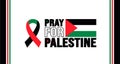 pray for Palestine typography concept background design template with Palestine national flag.