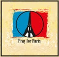 Pray For Paris - card Royalty Free Stock Photo
