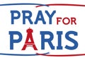 Pray for Paris Concept with Eiffel Tower and Ribbons Royalty Free Stock Photo