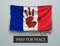 Pray for Paris terrorism attack, flag paris Royalty Free Stock Photo