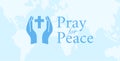 Pray for Peace Christian Prayer Vector Illustration