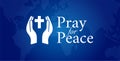 Pray for Peace Christian Vector Illustration with Cross and Hands