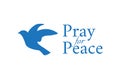 Pray for Peace Logo Icon Isolated with Bird or Dove