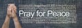 Pray for Peace male hands word cloud