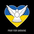 Pray for peace Ukraine. No War. Ukraine Stop War. Vector illustration