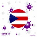 Pray For Puerto Rico. COVID-19 Coronavirus Typography Flag. Stay home, Stay Healthy