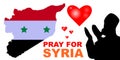 Pray for Syria Earthquake disaster victims Save life. Support and show solidarity with the Turkish and Syrian people. Turkey map,