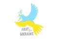 Pray for Ukraine blue-yellow peace dove