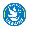 Pray for Ukraine dove sign