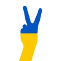 Pray for Ukraine. Hand sign peace ukraine. Save Ukraine from Russia. There is no war