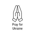 pray for Ukraine. namaste outline vector icon