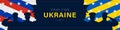 Pray for Ukraine Save Ukraine. Banner in support of the people of the country, against the background of the Ukrainian and Russian