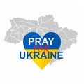 Pray for Ukraine, vector illustration of love symbolizing the flag of Ukraine. Royalty Free Stock Photo