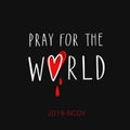 Pray for the world vector handwritten lettering poster. Coronavirus, Covid-19 vector hand drawn