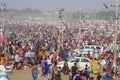 Prayagraj, allahabad , India , 26th February 2023 , Huge indian population of hindu festival on the banks of river ganga