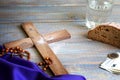 Prayer almsgiving fasting Ash Wednesday concept with wooden cross Royalty Free Stock Photo