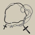 Prayer beads collection with and crosses with the crucifixion