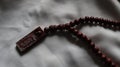 Prayer beads made of Sandalwood. Royalty Free Stock Photo