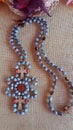 Handmade Mary Tears prayer rope Rosary Orthodox Job`s Tears Prayer Rope. Royalty Free Stock Photo