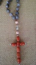 Beautiful unique Mary Tears rosary with beaded cross,
