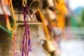 Prayer bells at buddhist temple Royalty Free Stock Photo