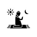 Prayer black glyph icon