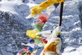 Prayer buddhist flags fluttering in the wind. Nepal Royalty Free Stock Photo