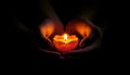prayer - candle in hands Royalty Free Stock Photo