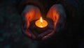 prayer - candle in hands Royalty Free Stock Photo