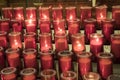 Prayer candles inside Basilica of Notre Dame, Montreal, Quebec, Royalty Free Stock Photo