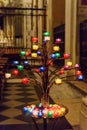 Prayer candles at church of the Santissima Trinita dei Monti. Rome. Italy Royalty Free Stock Photo