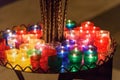 Prayer candles at church of the Santissima Trinita dei Monti. Rome. Italy Royalty Free Stock Photo