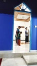 Prayer in congregation in a small prayer room