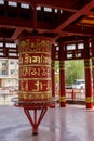 Prayer drum in pagoda seven days in Elista