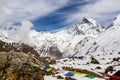 Prayer flags above Annapurna Basecamp