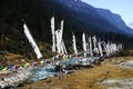 Prayer flags along a river, northeast India