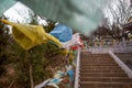 Prayer flags blow in Shangri-La, China.