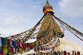 Prayer flags at Boudhanath Stupa in Kathmandu, Nepal Royalty Free Stock Photo