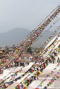 Prayer flags at Boudhanath Stupa in Kathmandu, Nepal