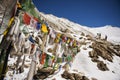 Prayer flags at Chang La Pass Ladakh ,India - September 2014