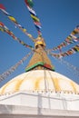 Prayer Flags And The Great Stupa, Boudhanath Royalty Free Stock Photo