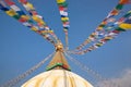 Prayer Flags And The Great Stupa, Boudhanath Royalty Free Stock Photo