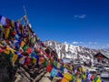 Prayer flags at Khardungla Pass, Ladakh India Royalty Free Stock Photo