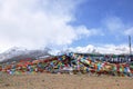 prayer flags and mountains in tibet Royalty Free Stock Photo